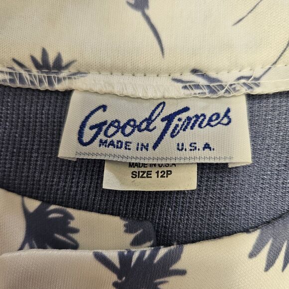 Vintage Skirt and Jacket Blazer Set Good Times USA Size 12P Suit Floral - Picture 6 of 7